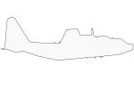 Lockheed MC-130P outline, line drawing, shape