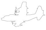 Lockheed MC-130P outline, line drawing, shape, MYFV03P15_11O