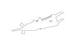 A-26 Invader outline, line drawing, shape
