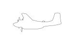 A-26 Invader Outline, line drawing, shape, MYFV04P10_19O