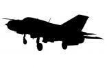 MiG-21, Jet Fighter silhouette, logo, shape, MYFV05P14_11M