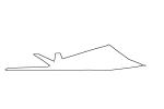 Lockheed F-117A Stealth Fighter outline, line drawing, shape