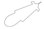 Rockwell International GBU-8 outline, line drawing, MYFV07P08_06O