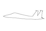 F-15 Eagle outline, line drawing, shape