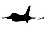 Lockheed F-16 silhouette, logo, shape