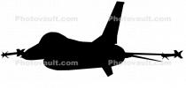 Lockheed F-16 Silhouette, Panorama, logo, shape
