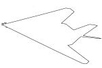 Lockheed F-117A outline, line drawing, shape