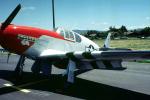 P-51C, red nose, D-Day Invasion Stripes, Identification Markings
