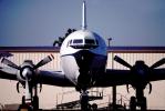 Douglas C-118A Liftmaster, 131602, R-2800 Radial Engines, Travis Air Force Base, California, head-on, MYFV08P06_11