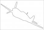 Curtiss P-40 Warhawk outline, line drawing, shape, MYFV09P10_15O
