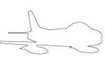 F-86H Sabre outline, line drawing, shape