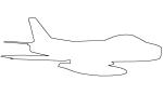 F-86H Sabre outline, line drawing, shape, MYFV10P06_07O