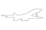 Rockwell B-1B Bomber outline, line drawing, MYFV11P09_16O
