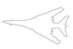 Rockwell B-1B Bomber outline, line drawing, MYFV11P09_19O