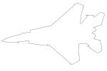McDonnell Douglas, F-15E Strike Eagle outline, line drawing, shape