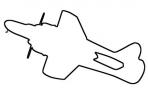 P-61 Black Widow outline, line drawing, shape