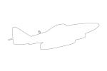 Messerschmitt Me-262 Swallow outline, line drawing