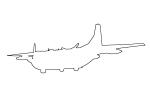 Fairchild C-123K Provider Outline, line drawing, shape, MYFV12P06_19O