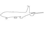 KC-135A, Stratotanker outline, line drawing, shape
