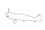 Curtiss P-40 Warhawk outline, line drawing, shape