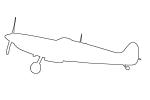 Spitfire outline, line drawing, shape, MYFV12P08_02O