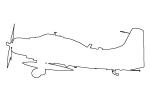 A-1E Skyraider outline, 32415, 415, line drawing, shape, MYFV12P08_18O