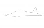 Northrop T-38 outline, line drawing, shape, MYFV12P10_18O