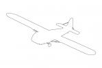 WACO CG-4A Hadrian Glider outline, line drawing, shape, WW2