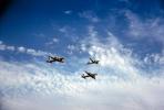 Formation Flight, ASW, Canadair CP-107 Argus Maritime Patrol, Lockheed P-2 Neptune, clouds
