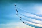 Folland FO-141 Gnat, Folland FO-141 Gnat Formation Flying, flight, airborne, smoke, RAF, MYFV13P09_18.0359