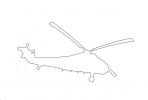 Westland Wessex helicopter line drawing, outline
