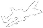 A-10 Thunderbolt, Warthog outline, line drawing, shape, MYFV14P03_02O