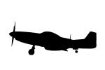 North American P-51D silhouette, tailwheel, MYFV14P08_03M