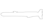 General Dynamics Tomahawk land attack cruise missile outline, BGM-109 Tomahawk, line drawing, MYFV14P08_13O