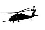 Sikorsky SH-60 Blackhawk silhouette, logo, shape