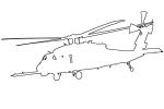 Sikorsky SH-60 Blackhawk, outline, line drawing, shape