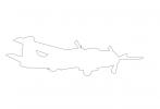 A-26 Invader outline, line drawing, shape, MYFV14P10_16O