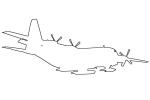 Lockheed C-130 Hercules outline, VXE-6, USN, line drawing, shape