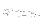 B-17 Flyingfortress, outline, line drawing, shape, MYFV14P11_03O