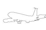 Boeing KC-135 Stratotanker, Aerial Tanker outline, line drawing, shape