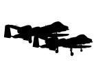 A-10 Thunderbolt silhouette, Warthog, logo, shape, MYFV14P12_01M