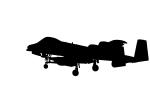 A-10 Thunderbolt, Warthog silhouette, logo, shape, MYFV14P12_02M