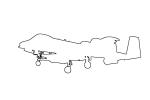 A-10 Thunderbolt, Warthog, outline, line drawing, shape, MYFV14P12_02O