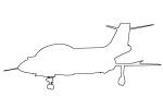 McDonnell F-101 Voodoo outline, line drawing, shape, MYFV14P12_09O