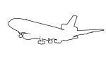 KC-10 Extender outline, line drawing, shape