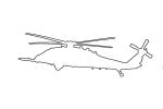 Sikorsky SH-60 Blackhawk outline, line drawing, MYFV15P02_10O