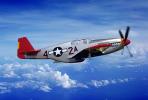 Tuskegee Airmen, North American P-51C Mustang, Red Tail Angels, milestone of flight