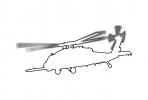 Sikorsky SH-60 Blackhawk outline, line drawing, shape