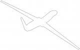 Northrop Grumman RQ-4A Global Hawk outline, UAV, line drawing, shape