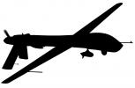 General Atomics RQ-1A Predator silhouette, logo, UAV, shape, MYFV15P07_10M